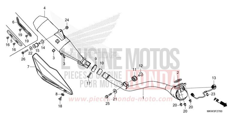 SILENCIEUX D'ECHAPPEMENT von NC750X DCT GRAND PRIX RED (R380) von 2021
